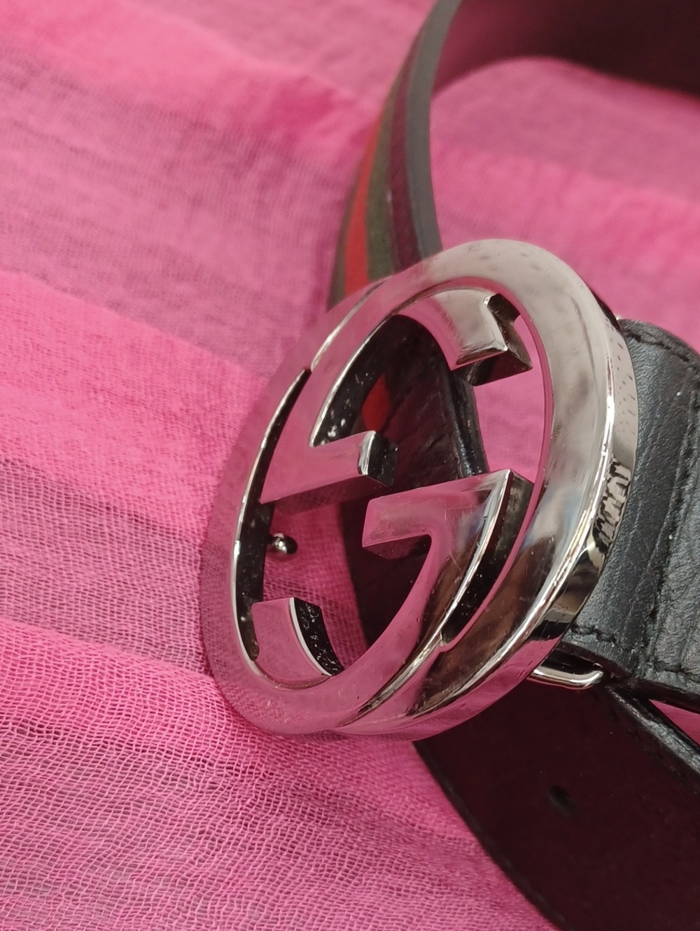 Gucci Vintage Web and Leather Belt - Picture 7 of 7
